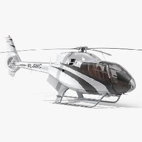 Airbus H120 Lightweight Helicopter Rigged 3D model